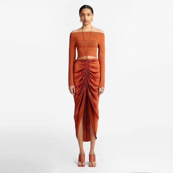 Dion Lee Gathered Front Satin Skirt, size 12AUS, size 8US - Picture 5 of 13